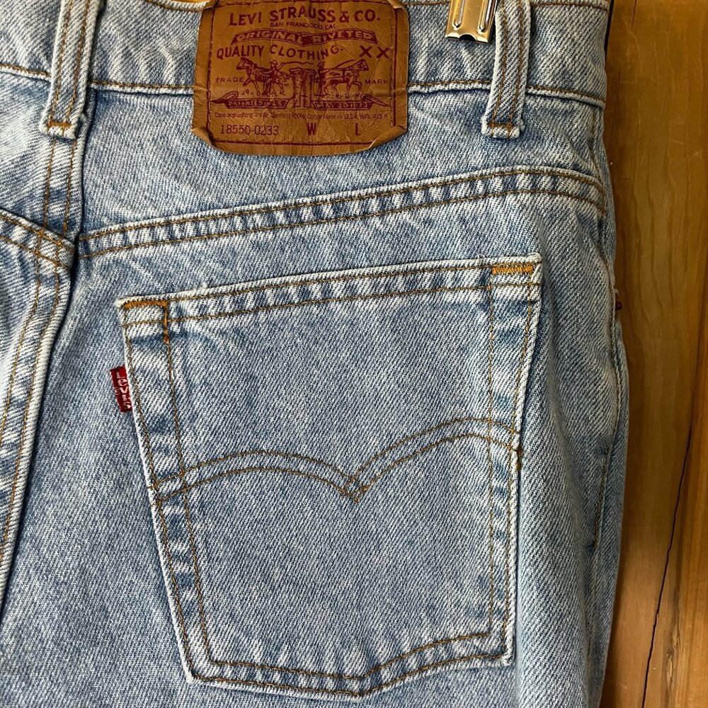 Vintage Levi's 550 Womens USA Red Tab High Rise Jeans Size 13L 29x32 Blue 90s